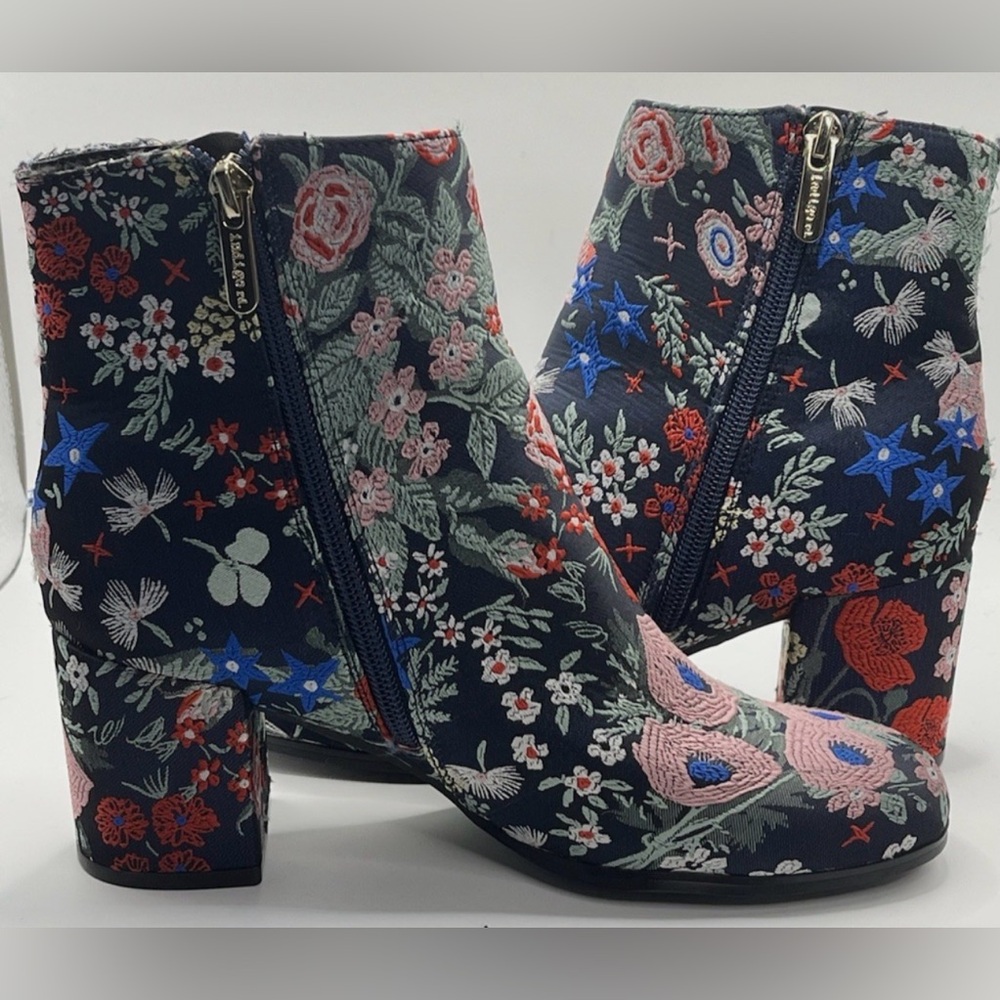 Indigo Rd Floral Embroidered Block Heel Ankle Boots Bootie Boho – Women's 7 - Picture 3 of 7
